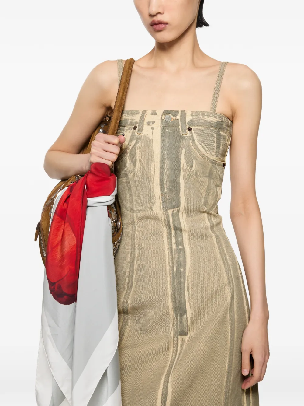 Acne Studios Mini-jurk met print Beige