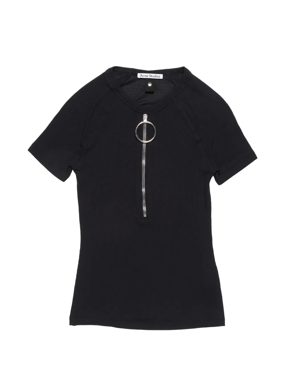 Acne Studios zip short-sleeve top - Nero