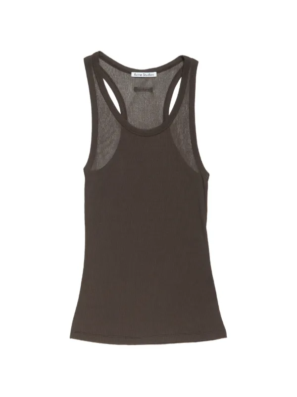 Acne Studios Ribbed-knit Tank Top in Brown