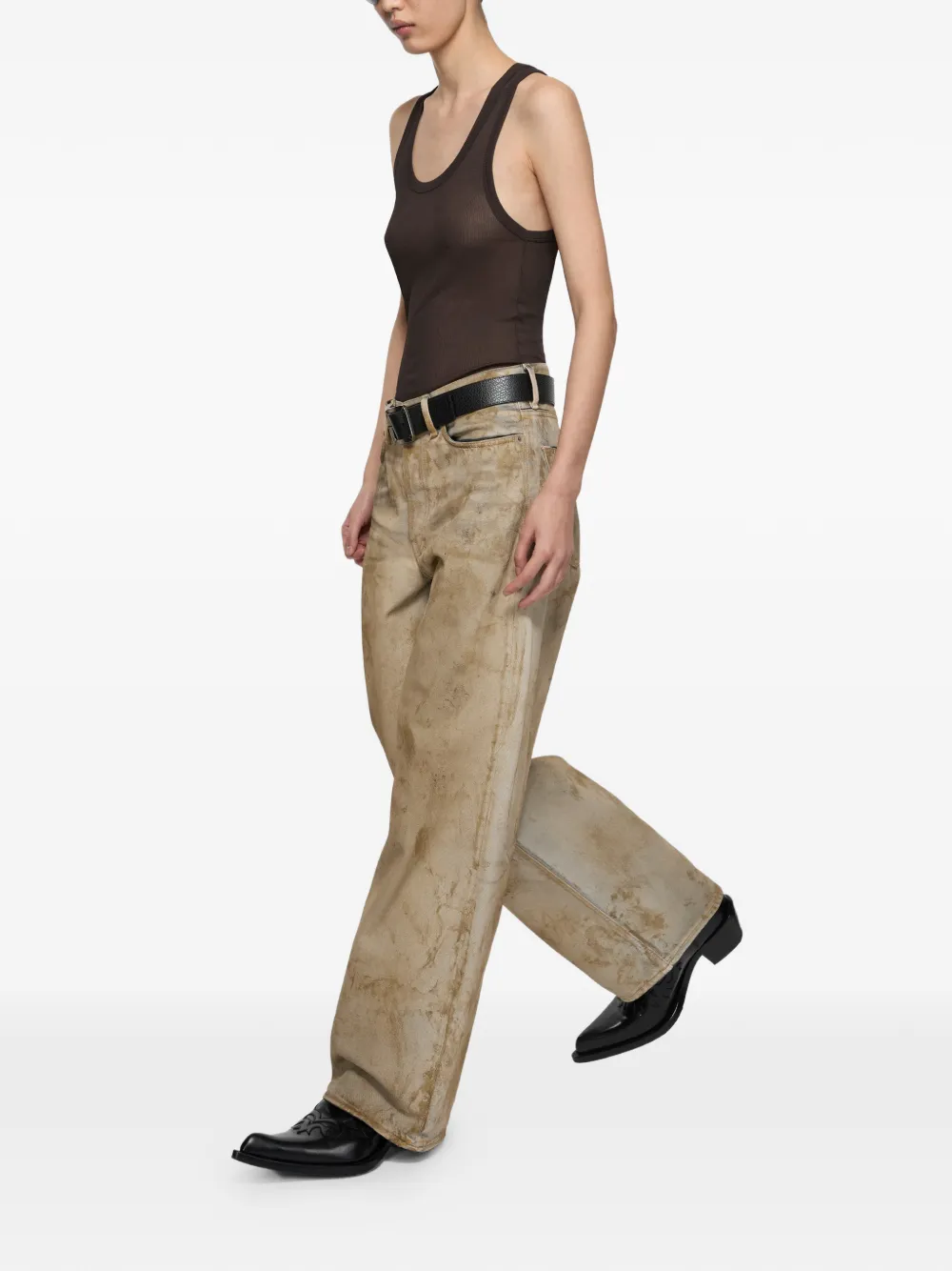 Acne Studios Ribgebreide tanktop Bruin