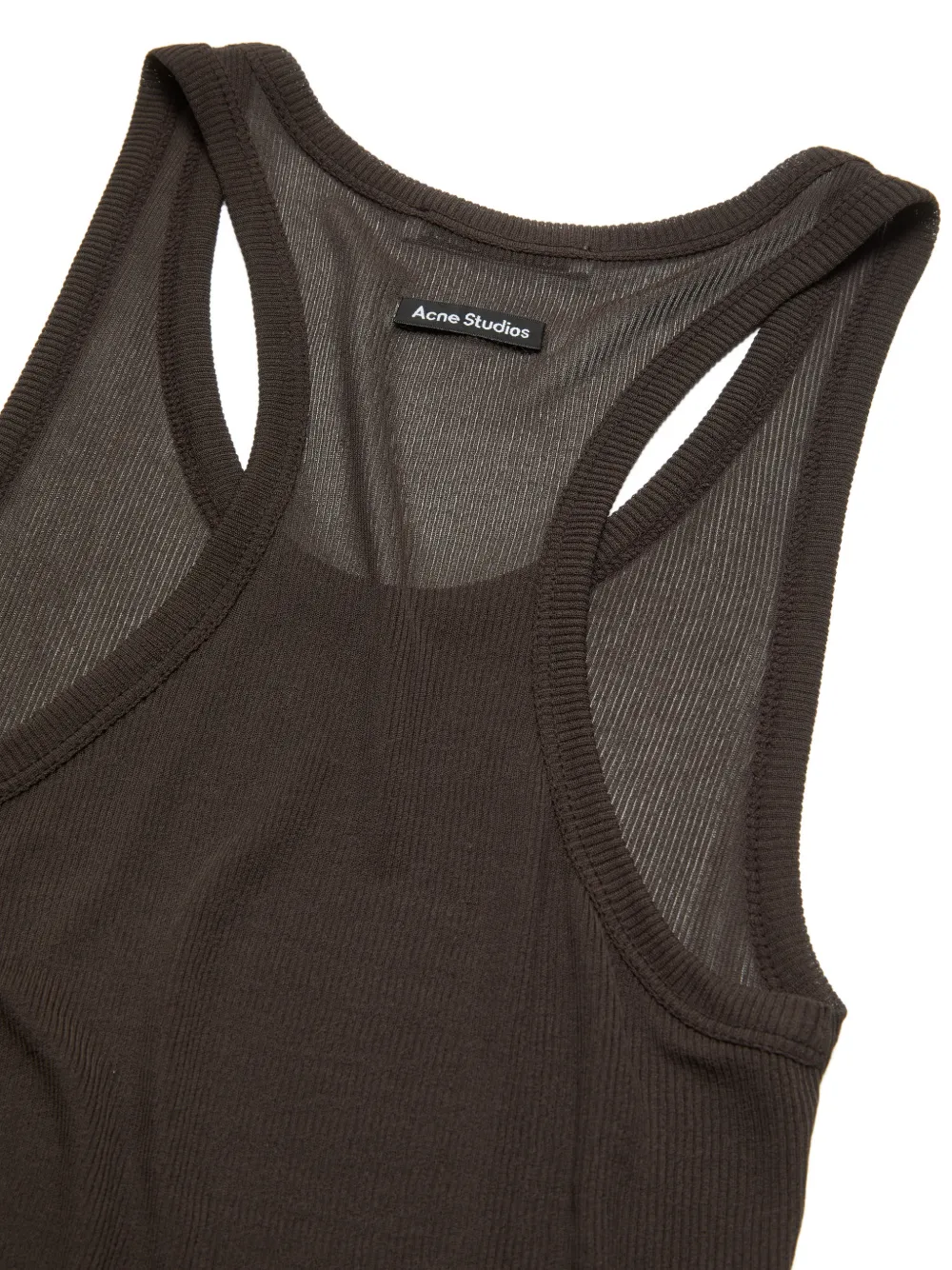 Acne Studios Ribgebreide tanktop Bruin