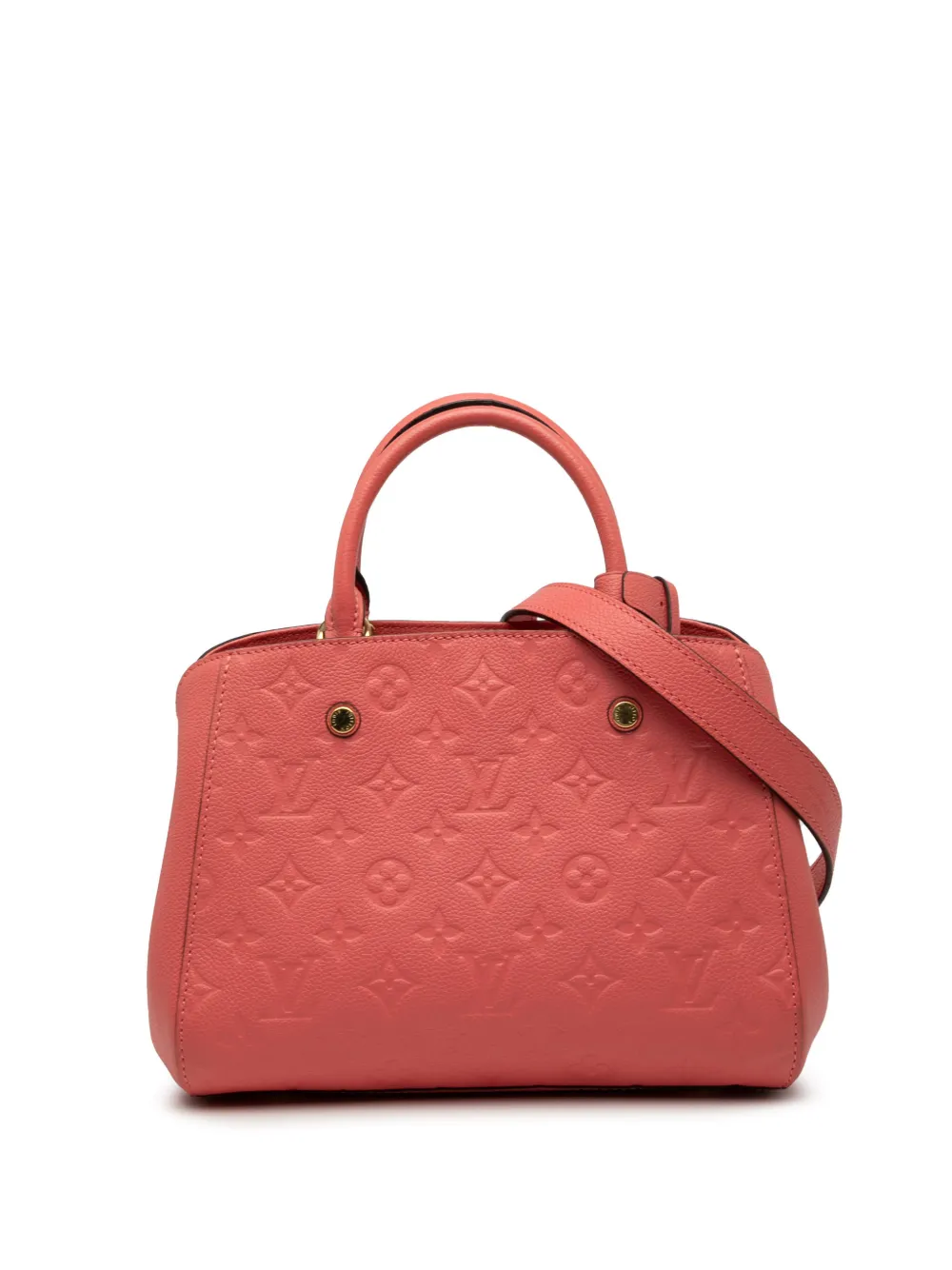 Click to view more detailed imagery on our partner's website Pre-owned Louis Vuitton 2016 Monogram Empreinte Montaigne Bb Satchel In Pink