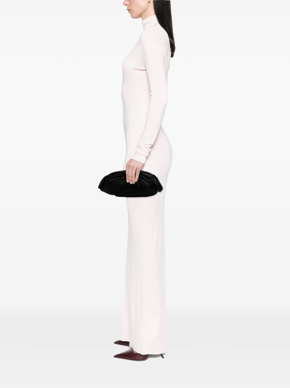 CHANEL Pre-Owned 2009-2010 CC Pleated Satin Frame Evening clutch bag | Pre-Owned | Image 2