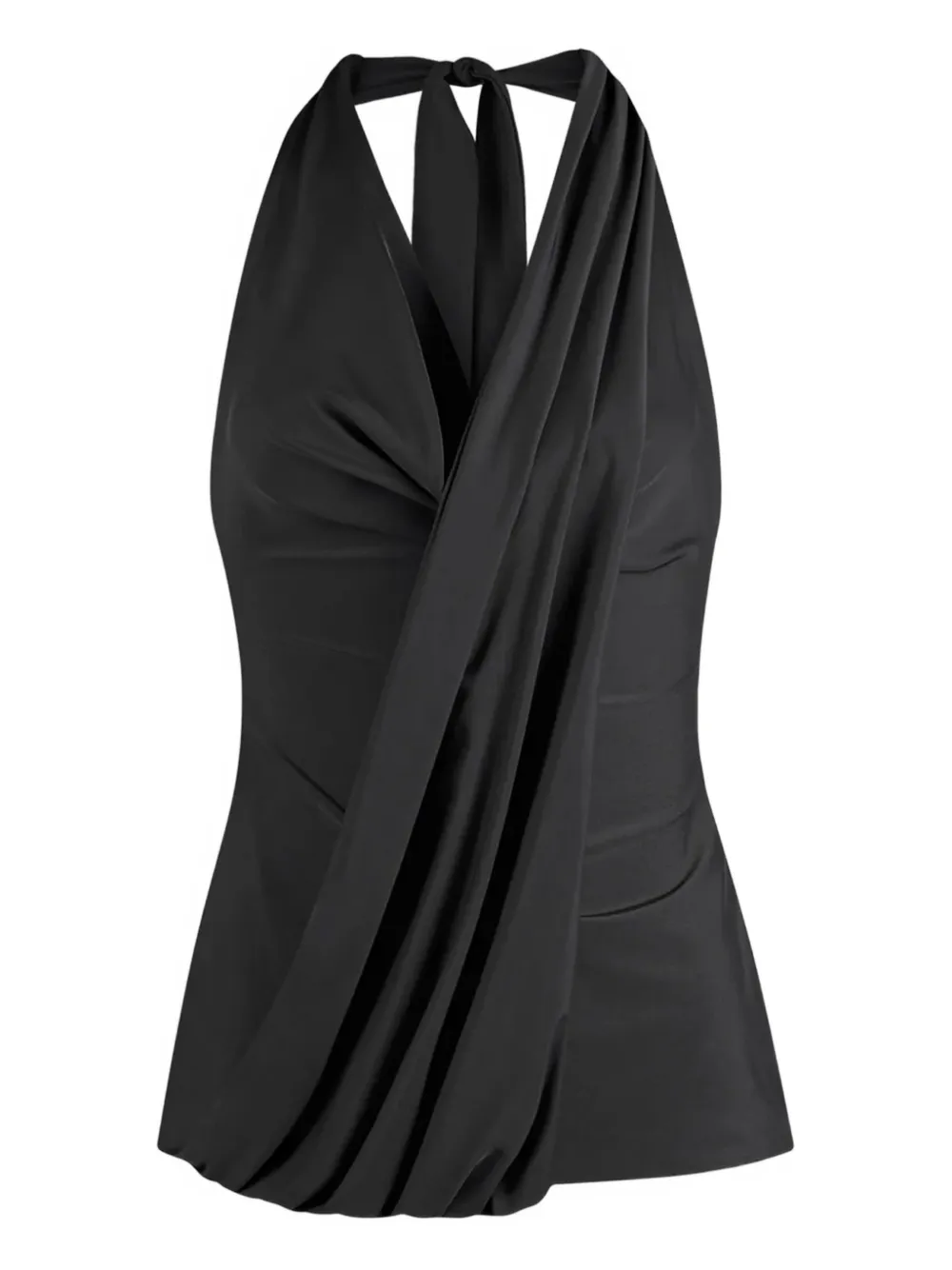 Manière De Voir draped halterneck top - Nero