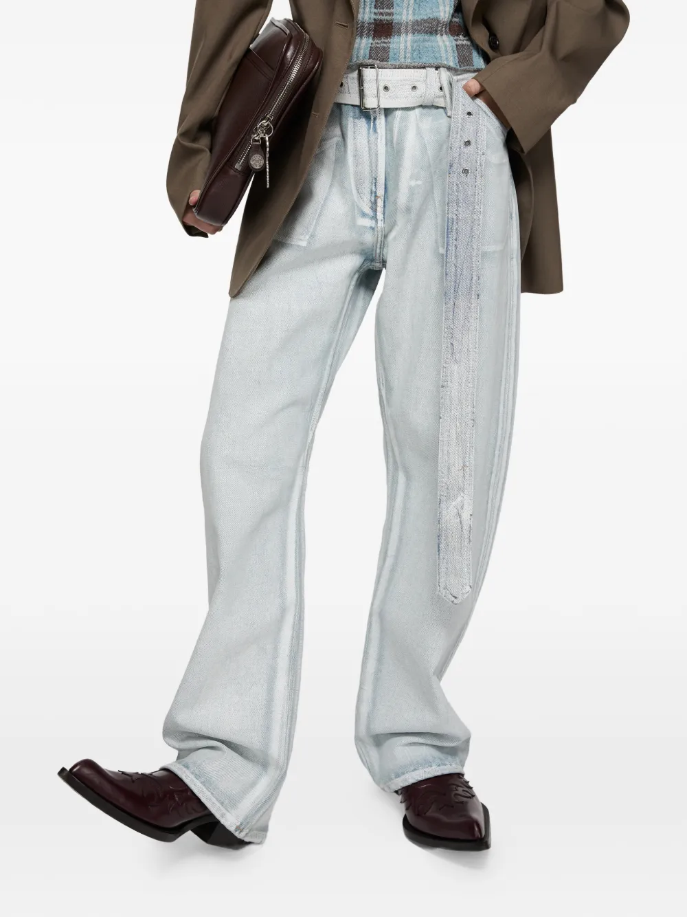 Acne Studios Jeans met ceintuur Blauw
