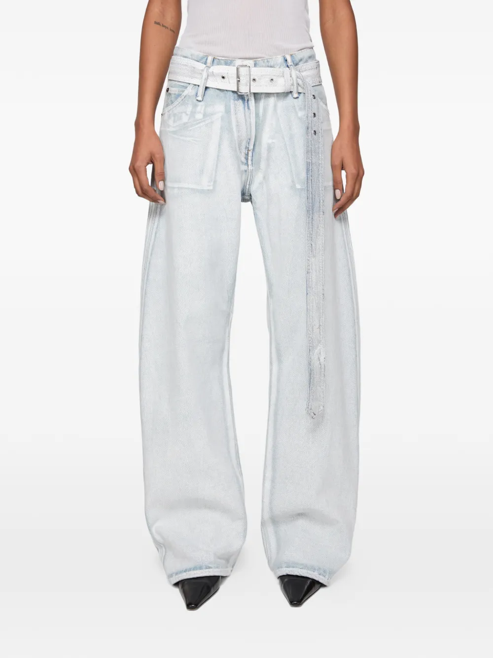 Acne Studios Jeans met ceintuur Blauw