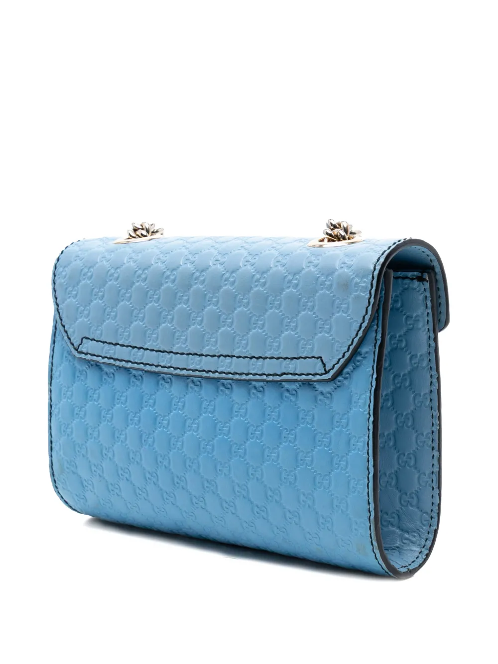 Pre-owned Gucci 2016-2025 Mini Microssima Emily Crossbody Bag In Blue