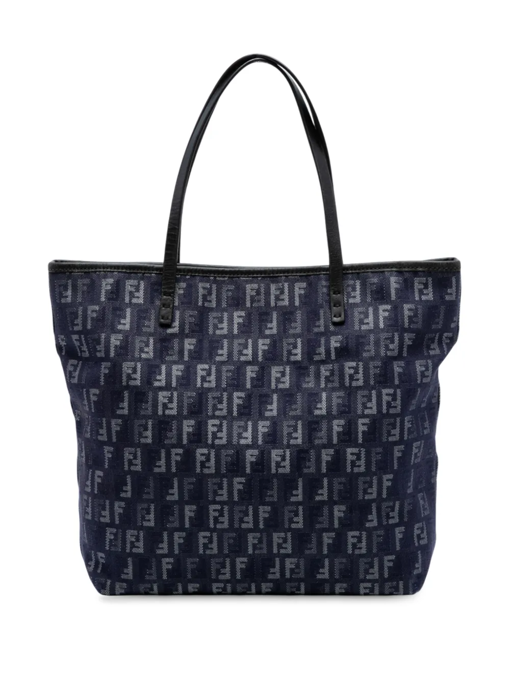 Pre-owned Fendi 2000-2010 Zucchino Denim Tote Bag In Blue