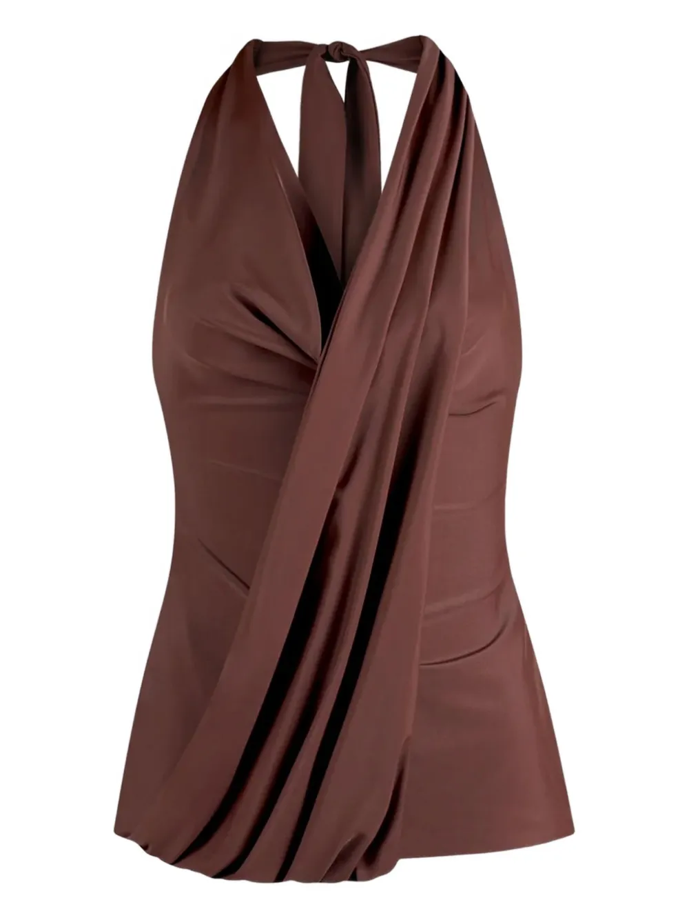 Manière De Voir draped halterneck top - Marrone