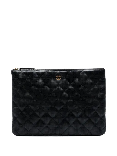 CHANEL Pre-Owned 2015-2016 Medium Quilted Calfskin Pixel Effect O Case clutch bag