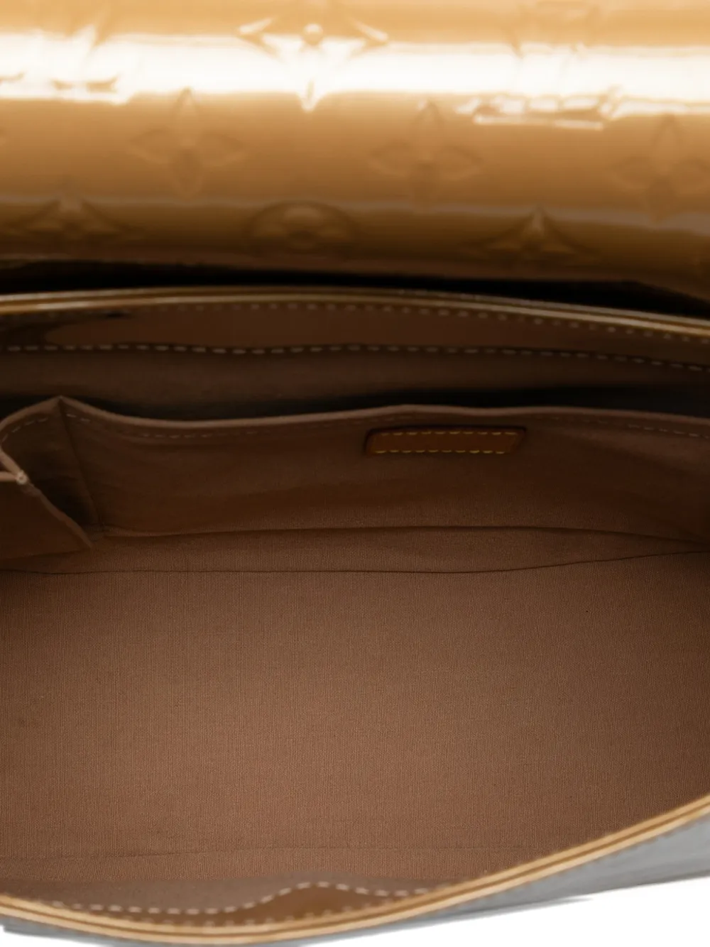 Pre-owned Louis Vuitton 2005 Monogram Vernis Biscayne Bay Gm Shoulder Bag In Brown