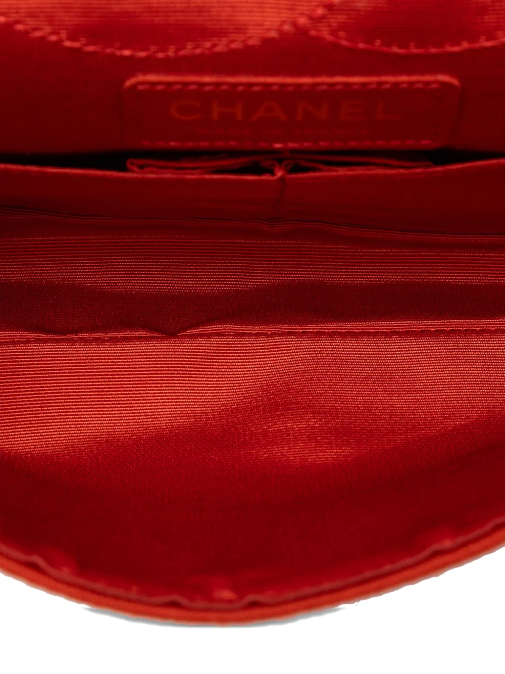 Pre-owned Chanel 2006-2008 Reissue 2.55 Quilted Jersey Coco Croc Double Flap 225 Shoulder Bag In Orange