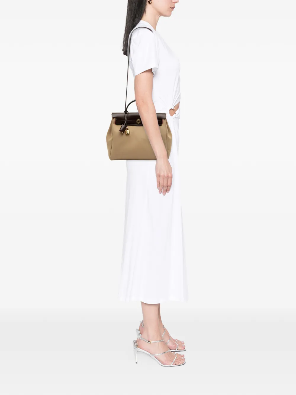 Pre-owned Hermes 2022 Toile Officier Vache Hunter Verso Herbag Zip 31 Satchel In Red