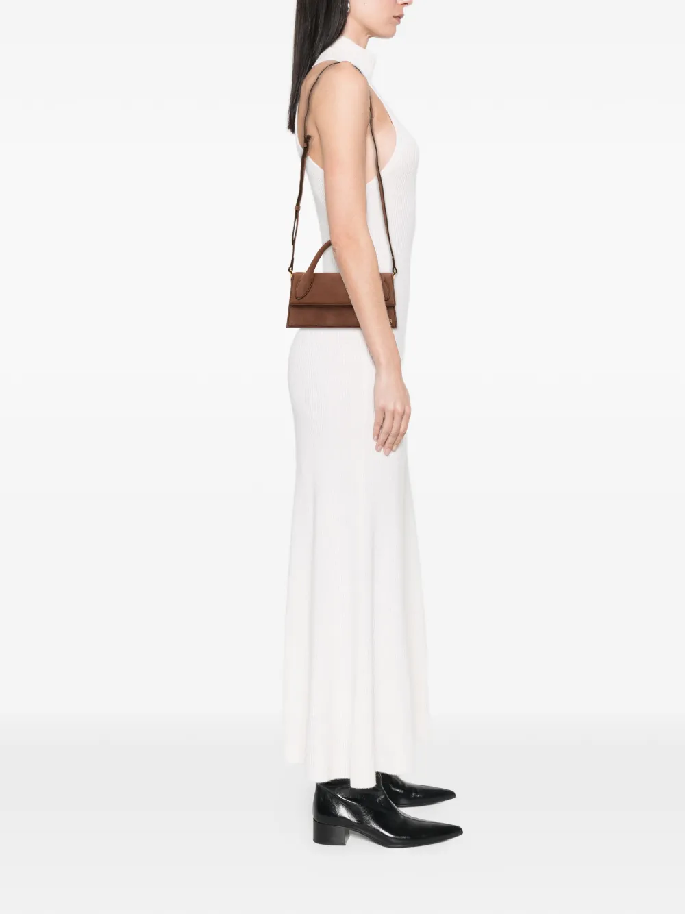 Pre-owned Jacquemus 2018-2025 Suede Le Chiquito Long Satchel In Brown