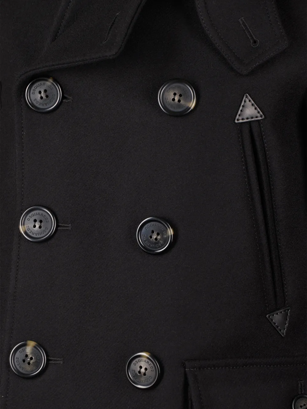 DSQUARED2 Jas met dubbele rij knopen en zak Zwart