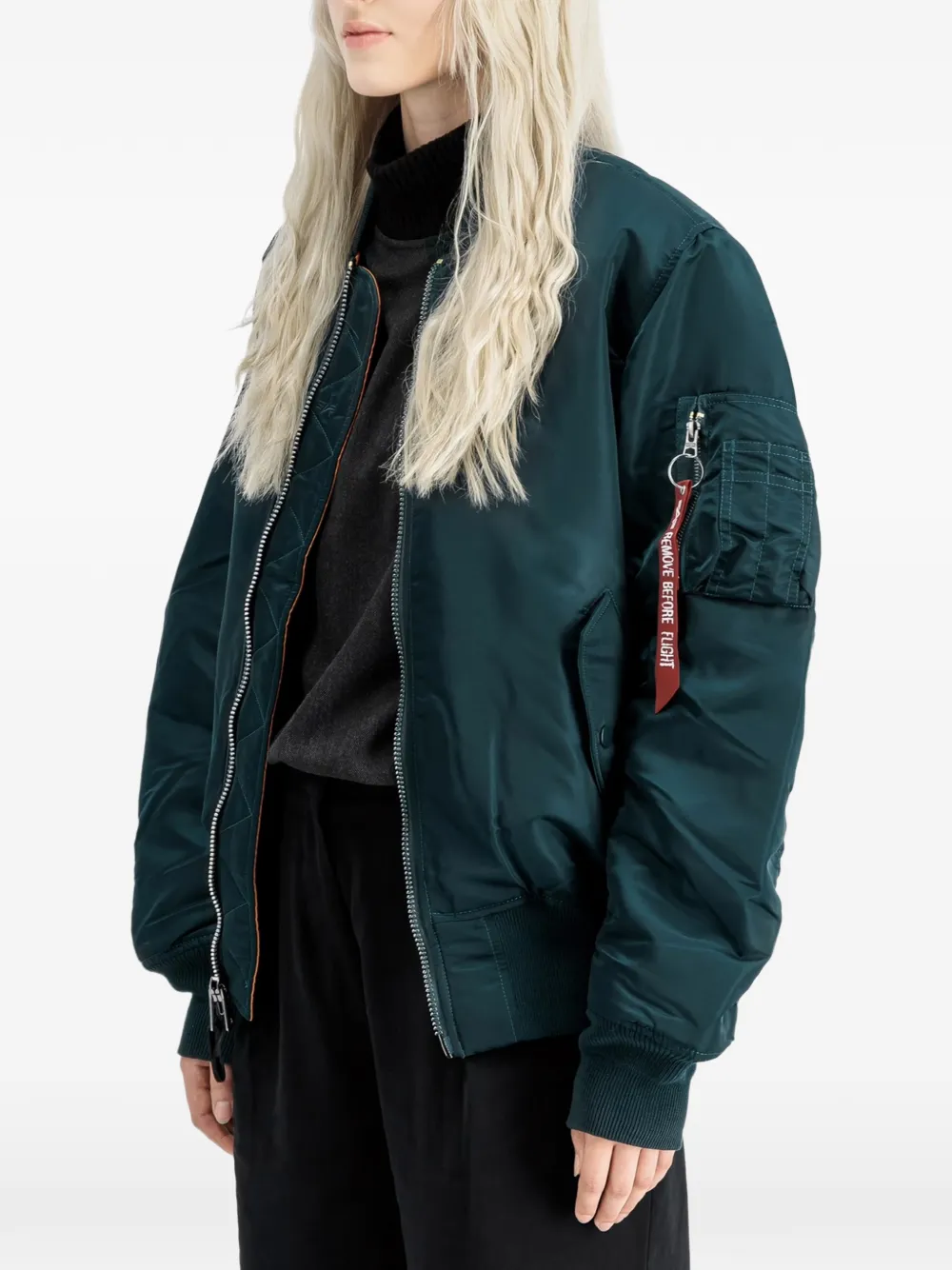 Alpha Industries zip-up bomber jacket Blauw
