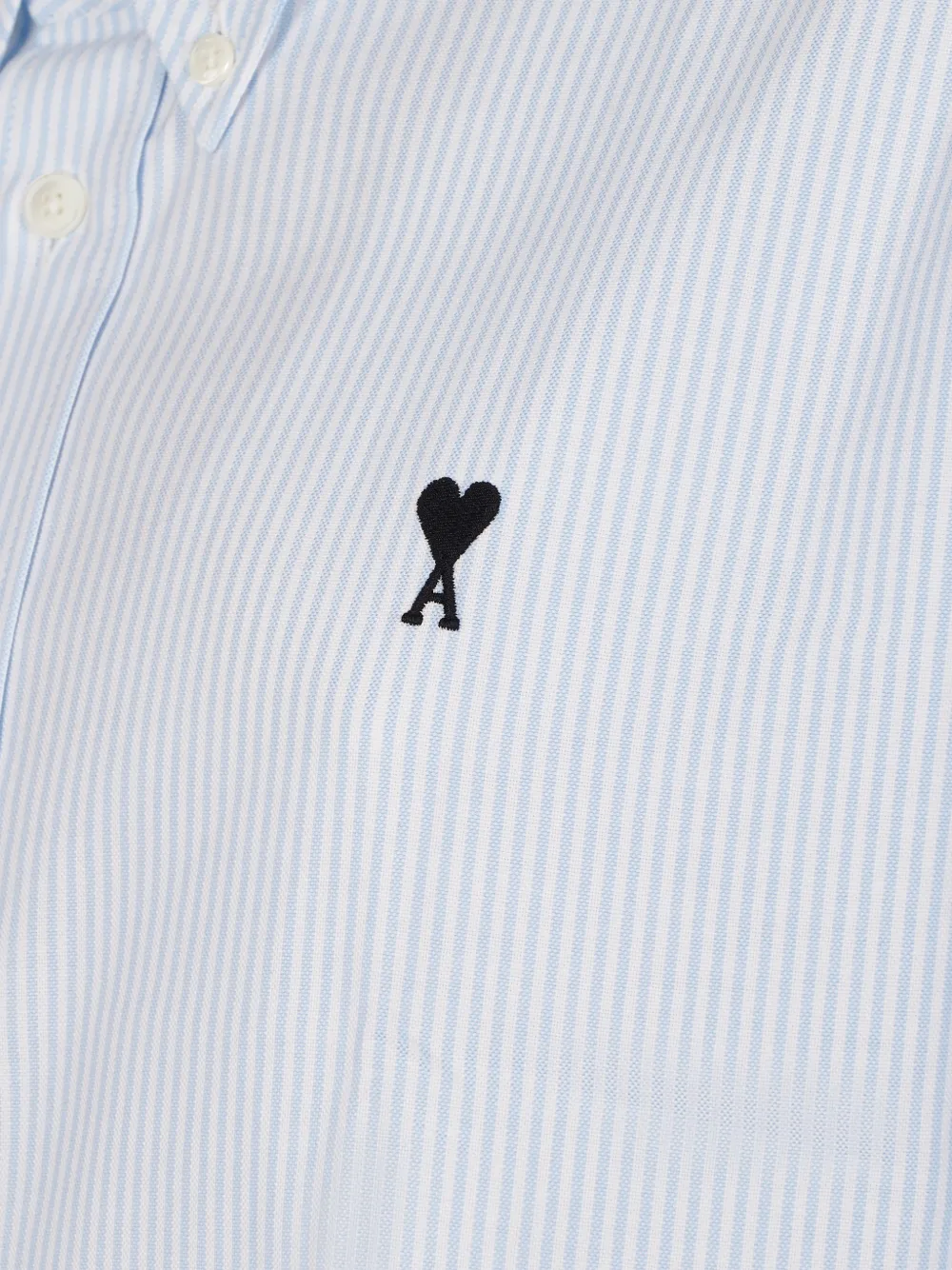 AMI Paris striped logo shirt Blauw