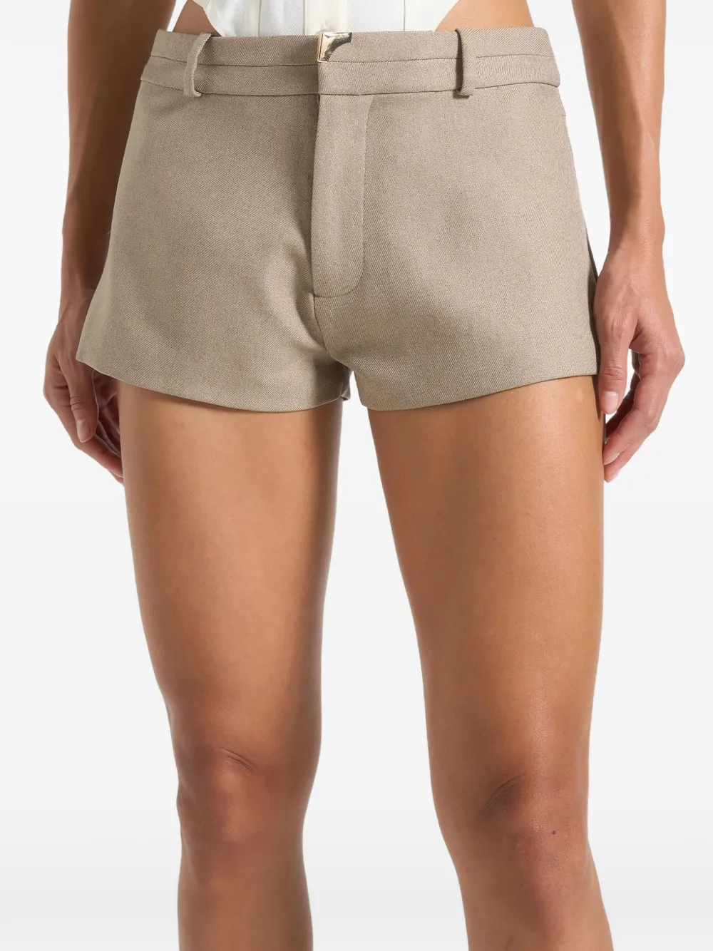 Manière De Voir Belt Loops Tailored Mini Shorts In Neutral