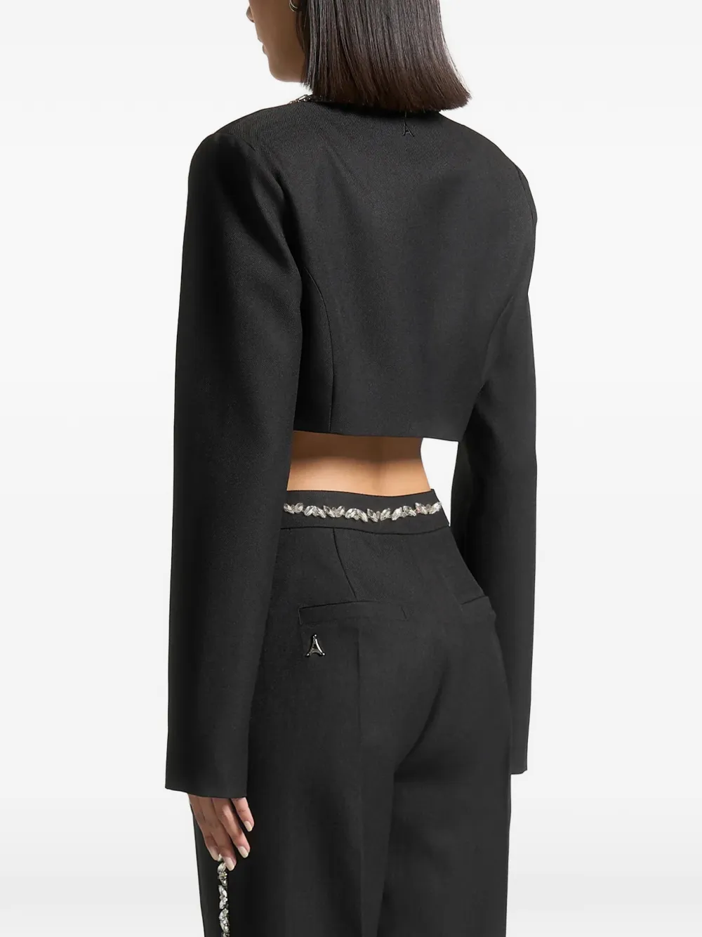 Crystal-Embellished Cropped Blazer