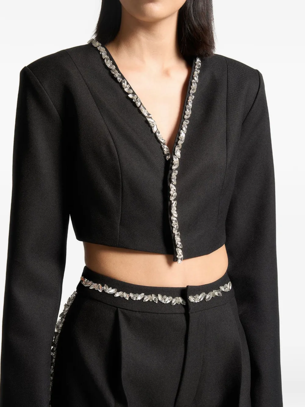 Crystal-Embellished Cropped Blazer