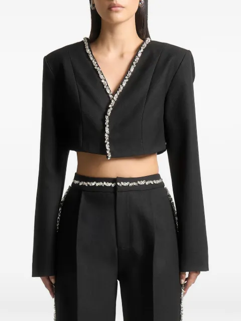 Manière De Voir crystal-embellished cropped blazer