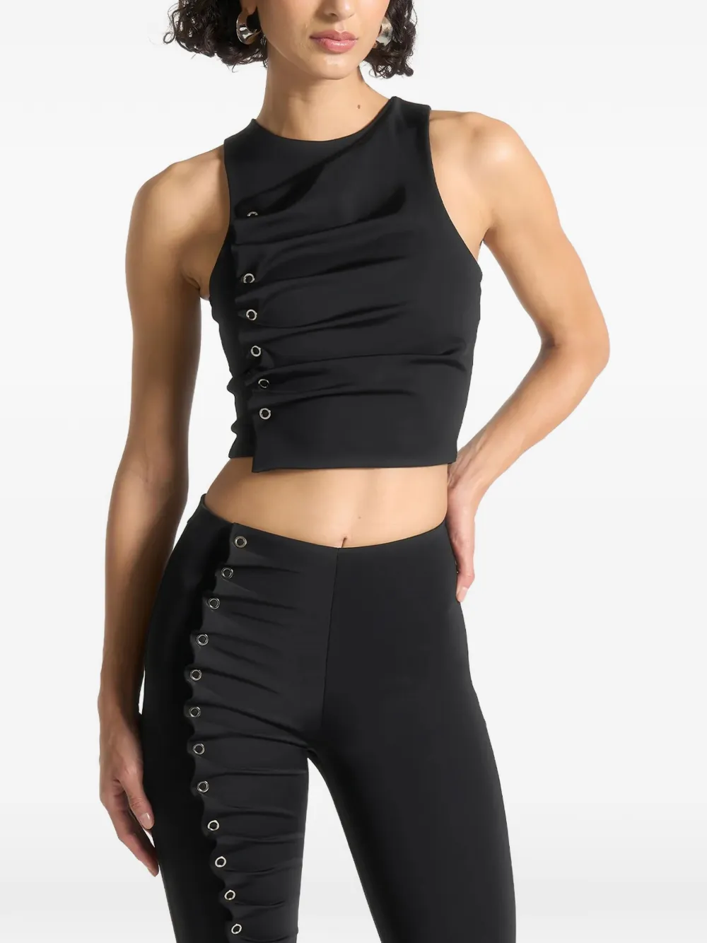 Manière De Voir eyelet racer top - Nero