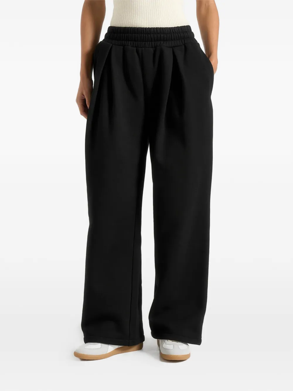 Manière De Voir Fanny Pleated Track Pants In Black