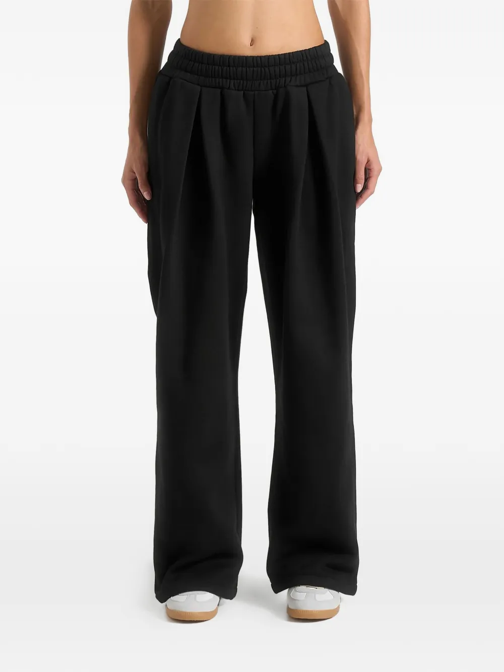 Manière De Voir Fanny Pleated Track Pants In Black