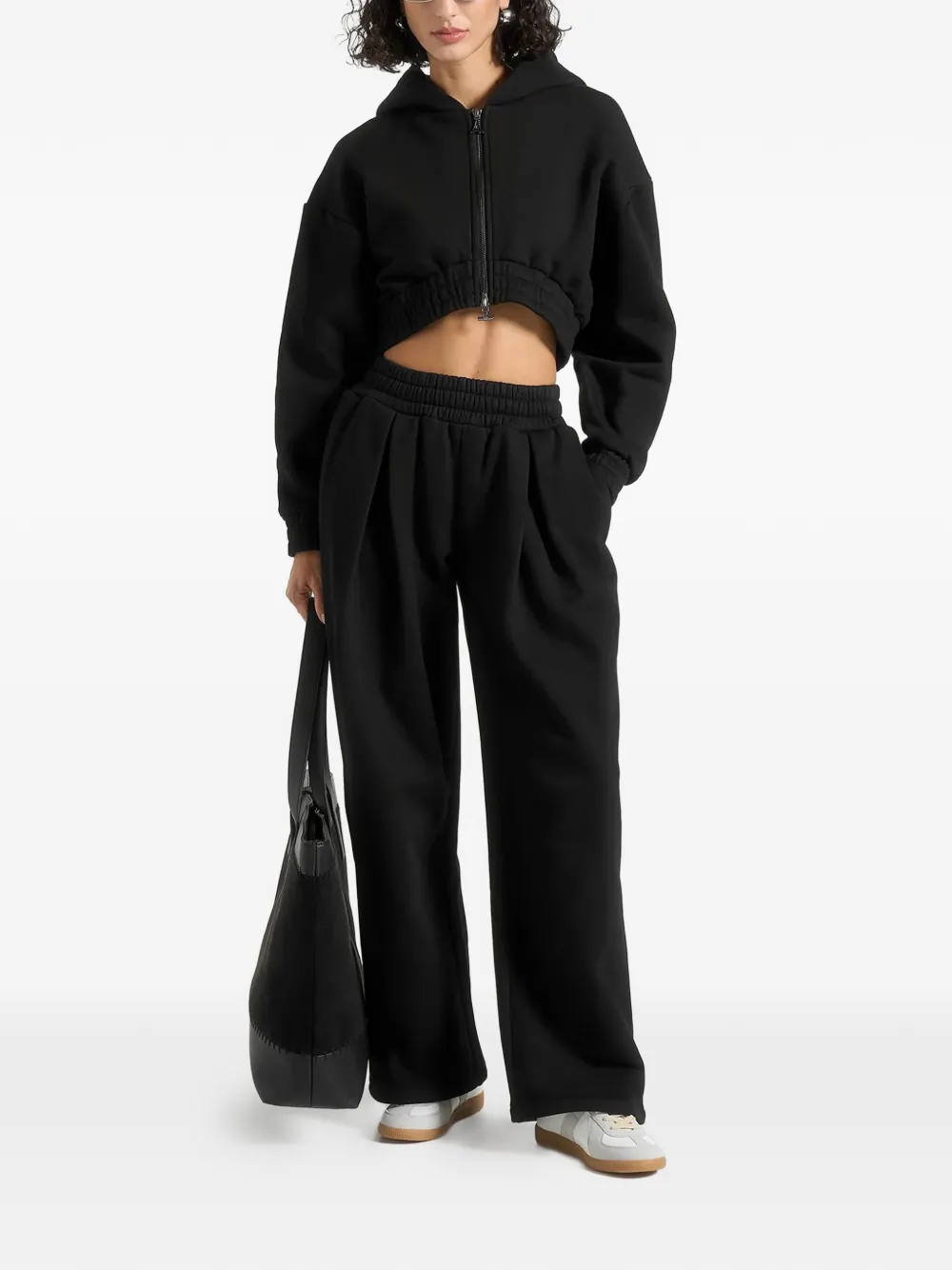 Manière De Voir Fanny pleated track pants - Zwart