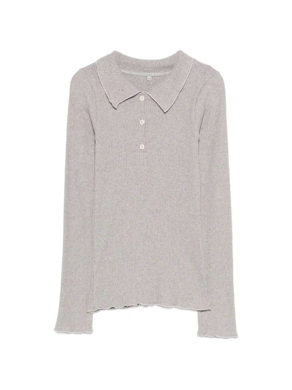 Baserange Dual ong-sleeve polo top - Grey