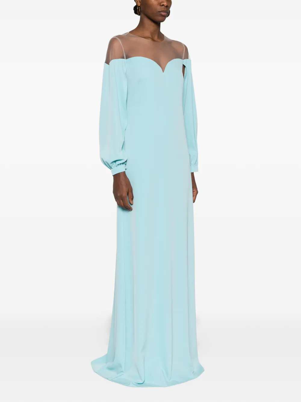  Cristallini Rafaela Long-sleeves Maxi Dress - Blue 