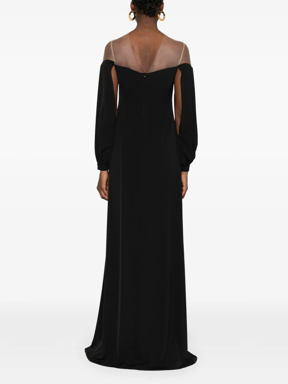 Cristallini Rafaela Long-sleeves Maxi Dress In Black