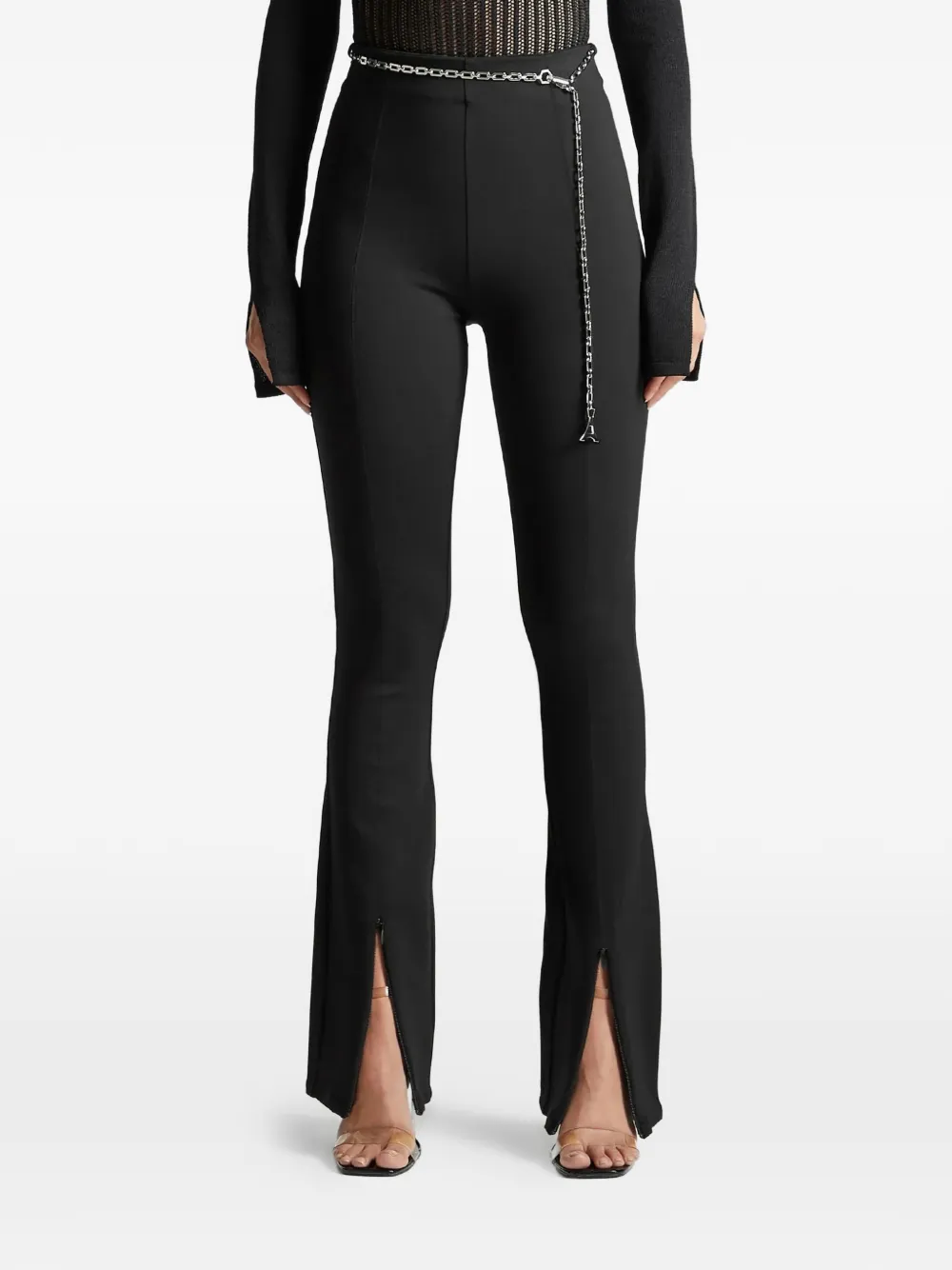 Manière De Voir Flared legging met ketting Zwart
