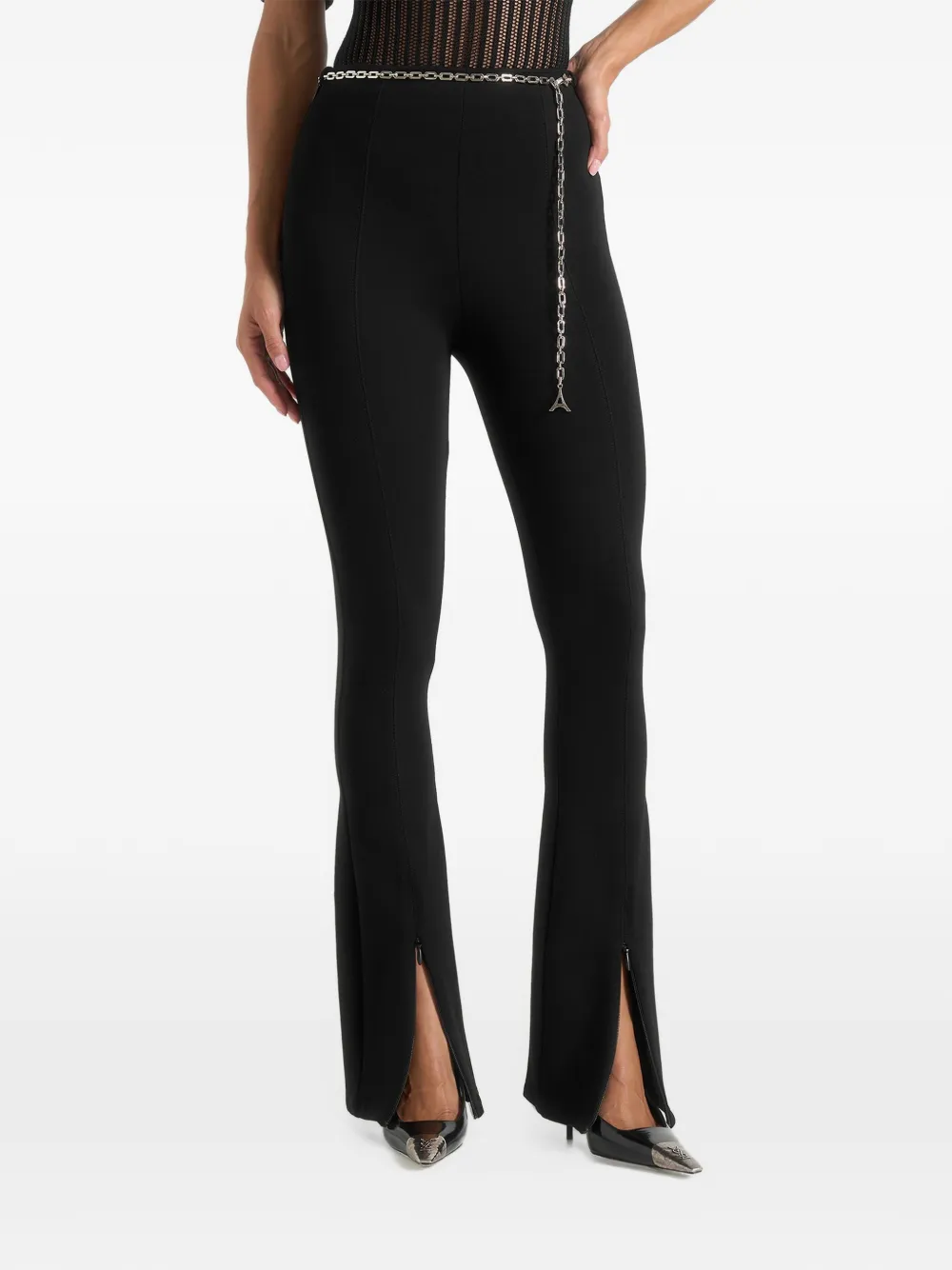 Manière De Voir split-hem chain leggings - Nero