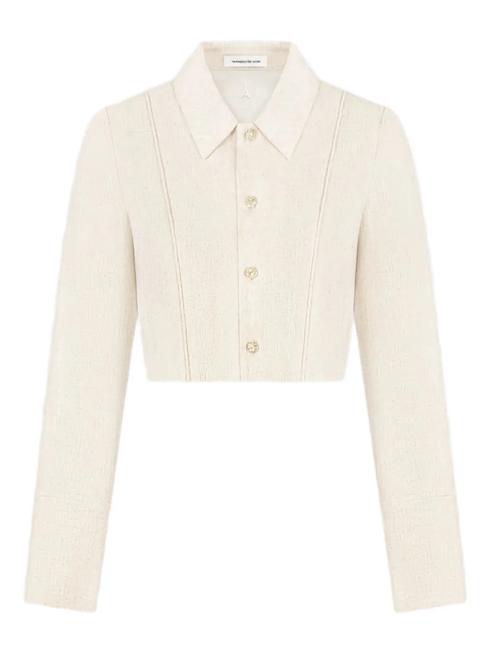 Manière De Voir Florine contour-piped cropped shirt - Toni neutri