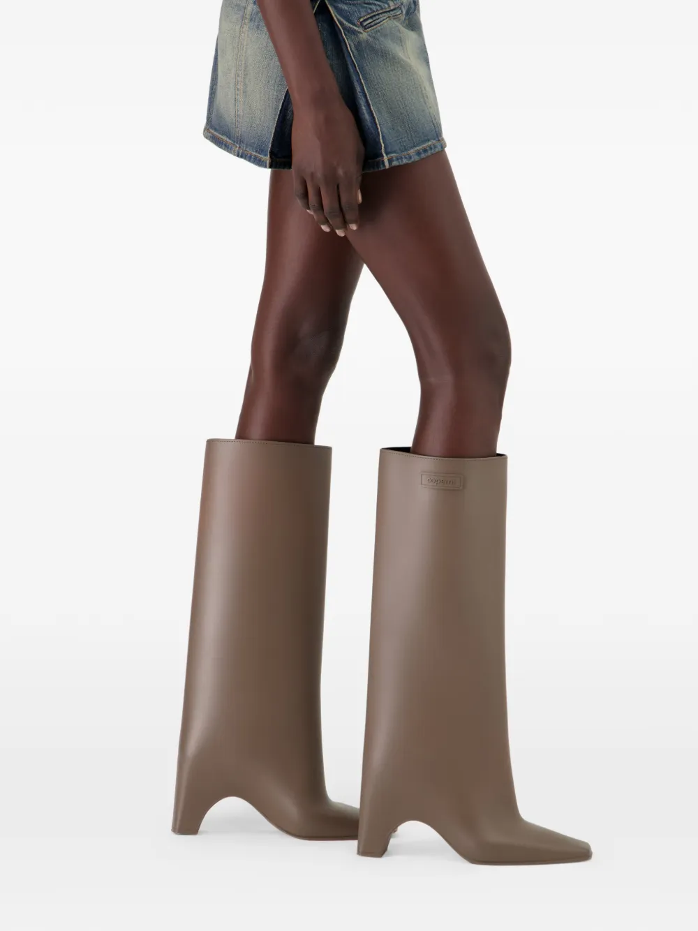 Coperni Bridge Square-toe Boots In Brown