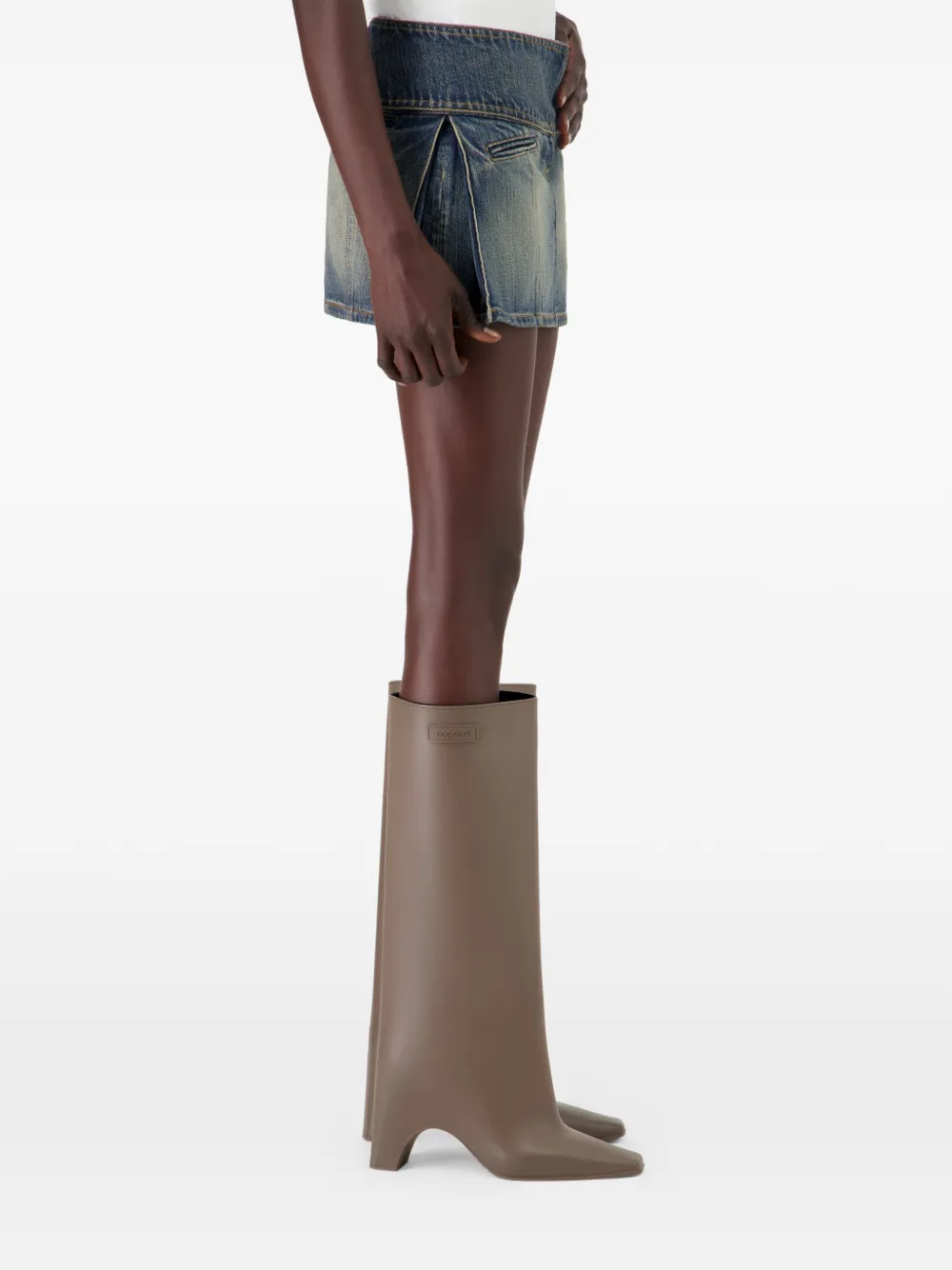 Coperni Bridge Square-toe Boots In Brown