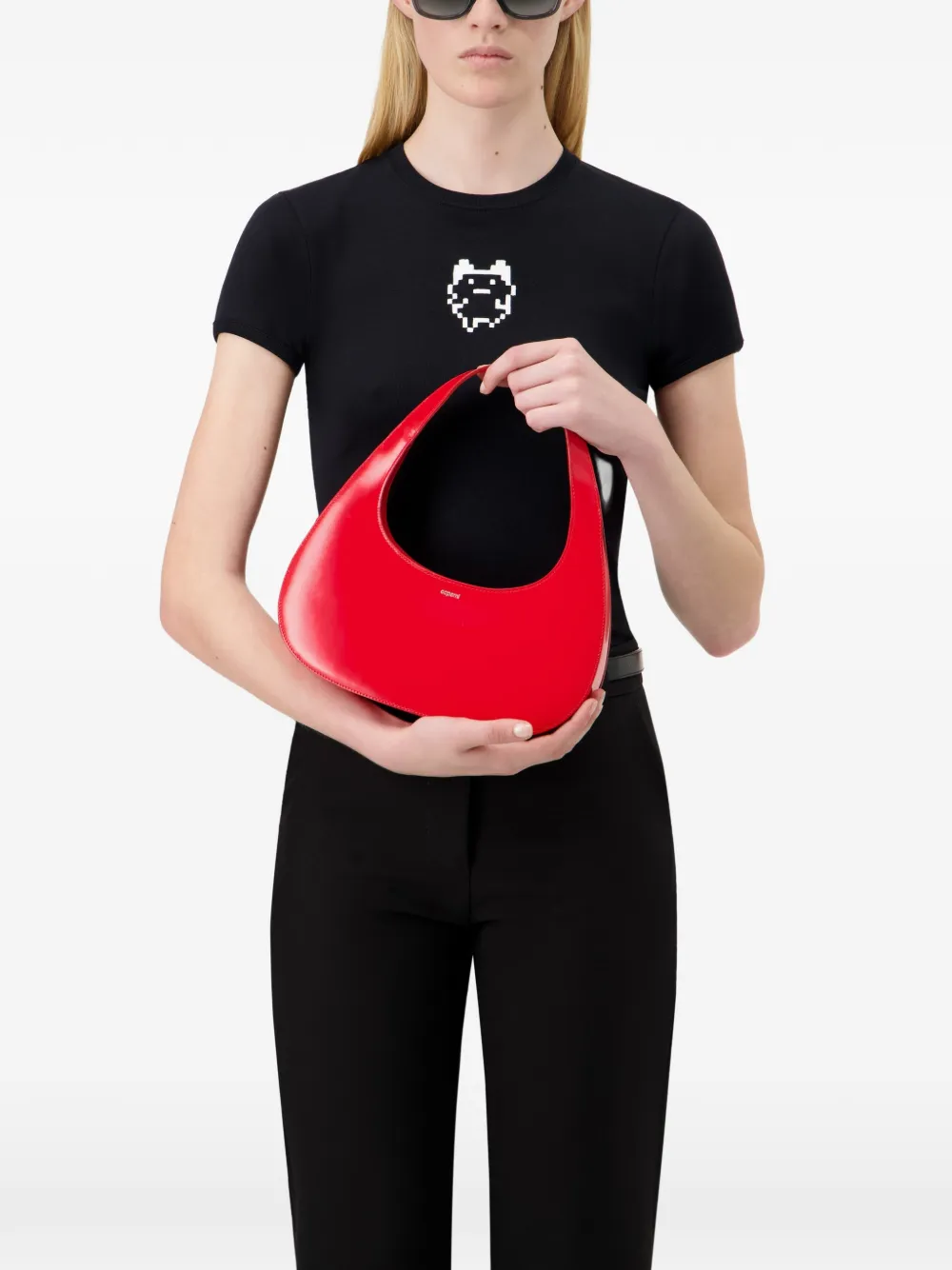 Coperni Slim Swipe glanzende schoudertas - Rood