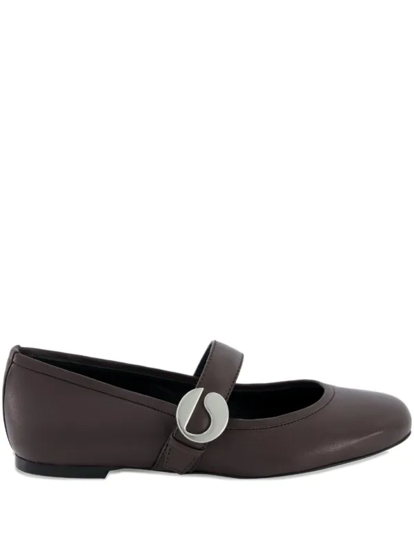 Coperni Strap C-shape Buckle Ballet Flats in Brown