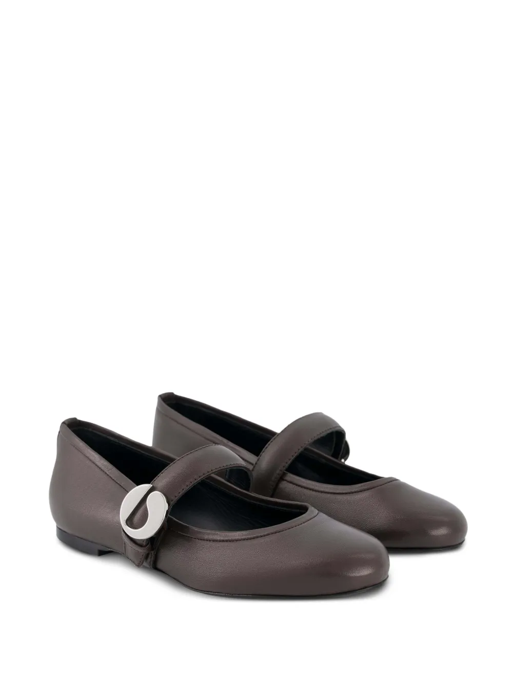 Coperni Strap C-shape Buckle Ballet Flats In Brown