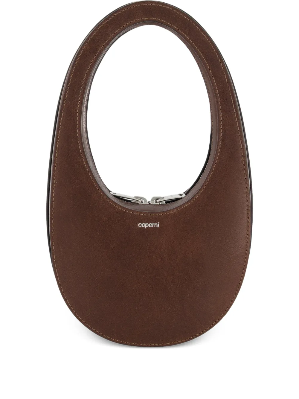 Coperni Swipe oval zipped mini bag | Brown | Image 1