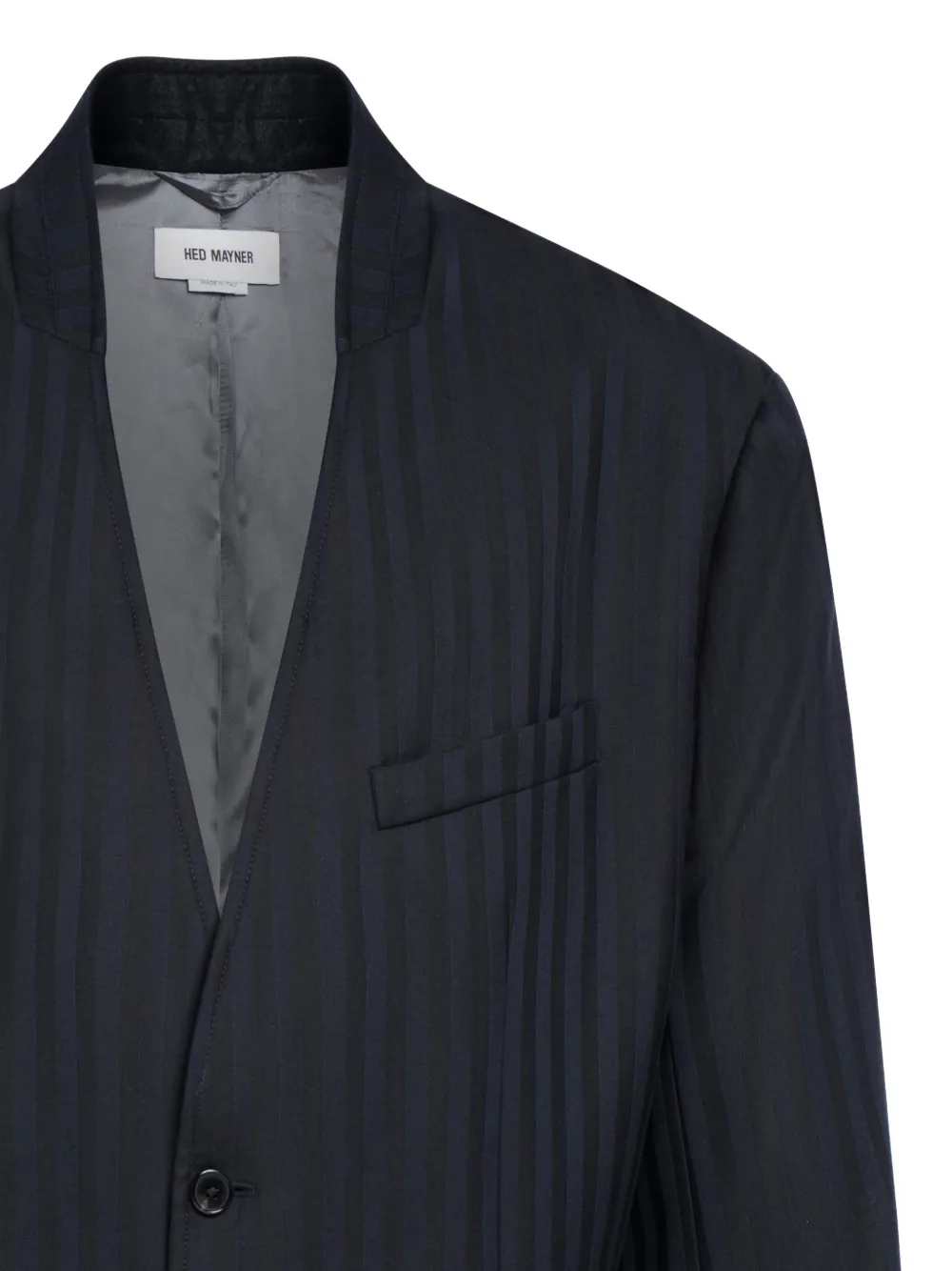 Hed Mayner Striped Two-button Jacket In Black