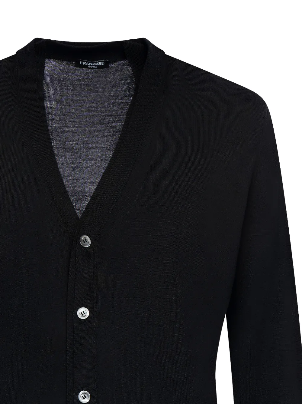 FRANZESE COLLECTION v-neck ribbed cardigan Zwart