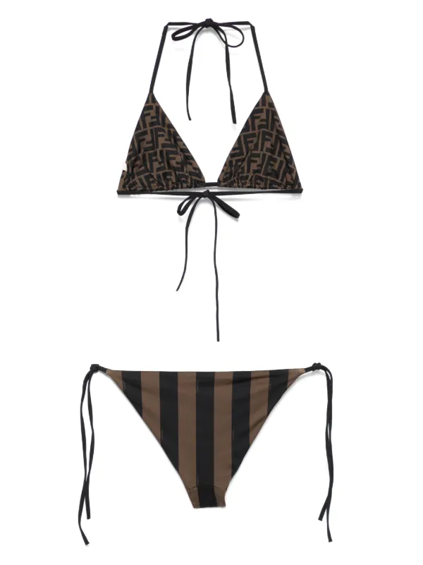 FENDI Patterned Reversible Bikini | Brown | FARFETCH