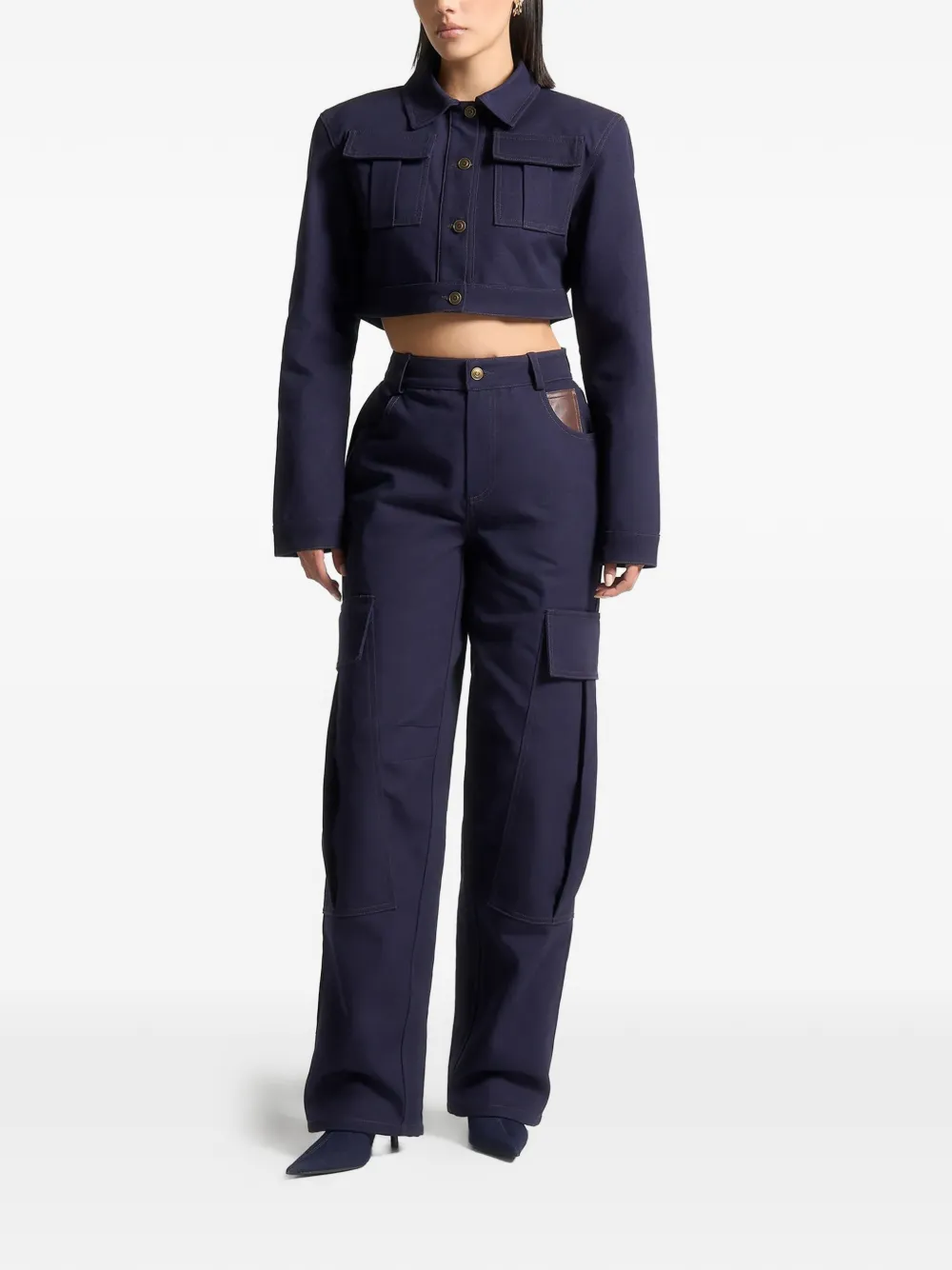 Manière De Voir cargo-pocket drill trousers - Blauw