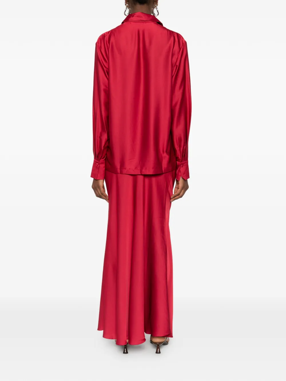  Silkylicious Silk Skirt Set - Red 