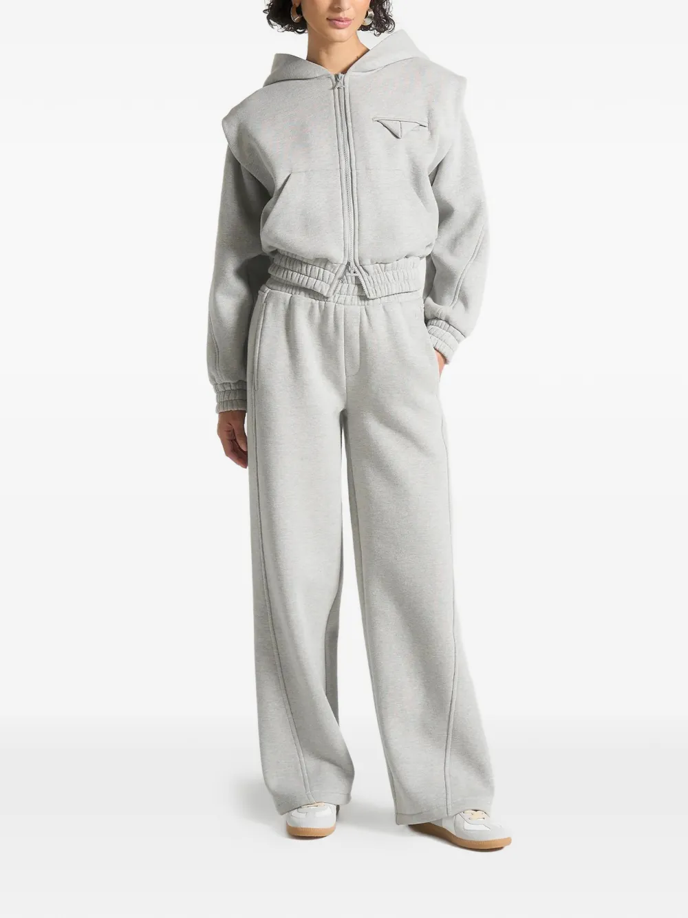Manière De Voir Iris Drawcord Eiffel Track Pants In Gray