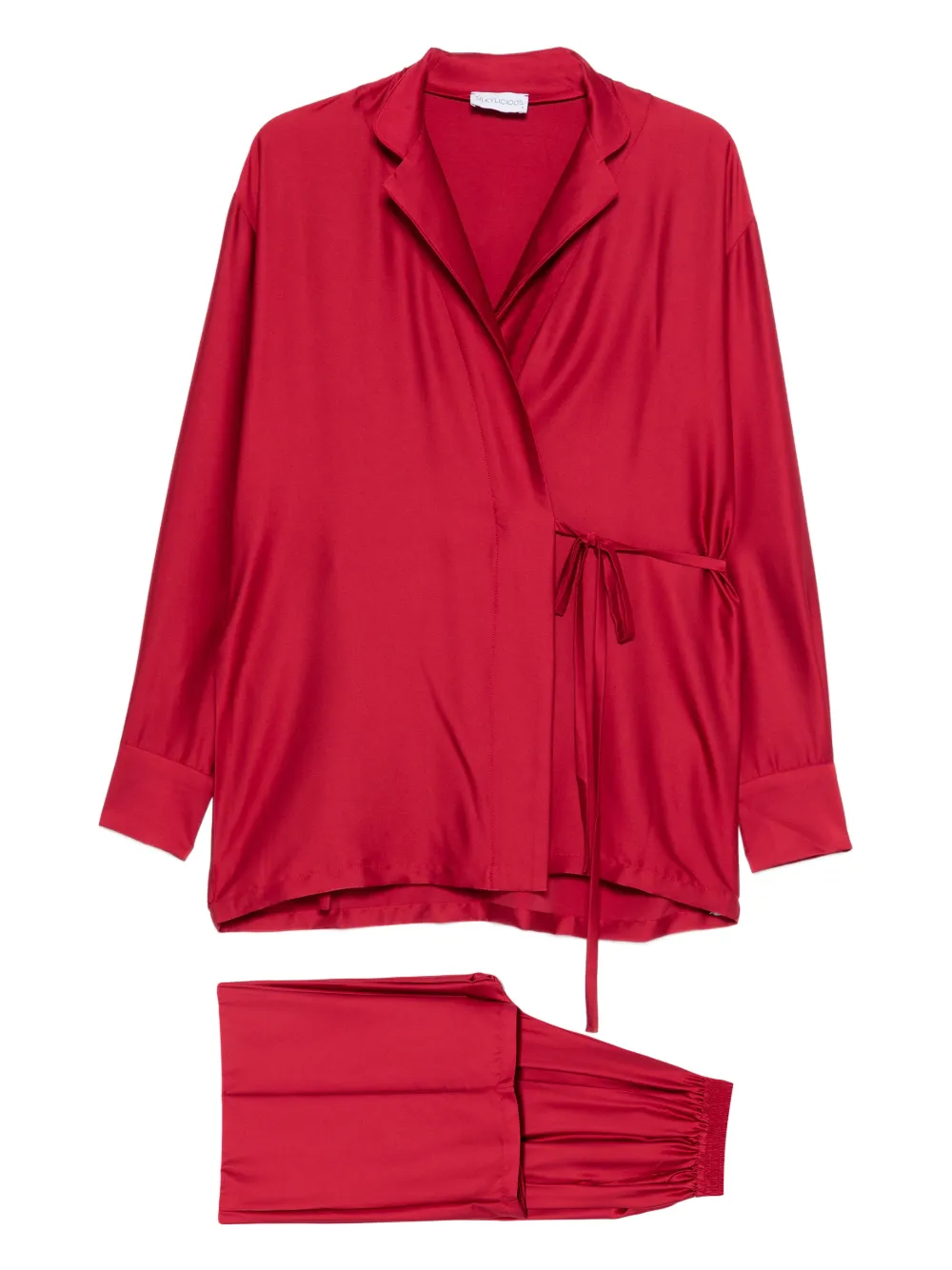 SILKYLICIOUS conjunto de chaqueta con detalle de lazo | rojo | Image 1