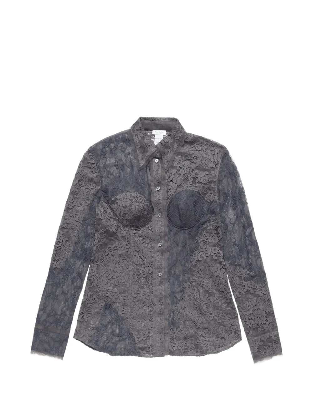 Acne Studios lace button shirt - Grigio