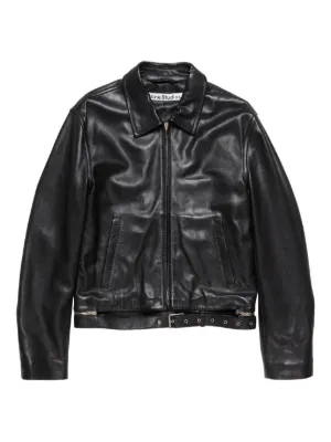 MM6 Maison Margiela Leather Jacket | Black | FARFETCH